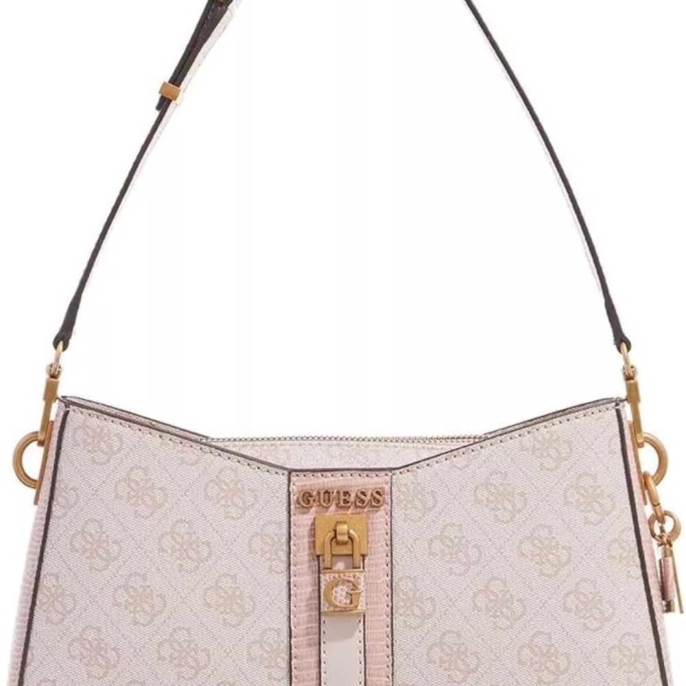 GUESS Beige and Gold Shoulder Bag